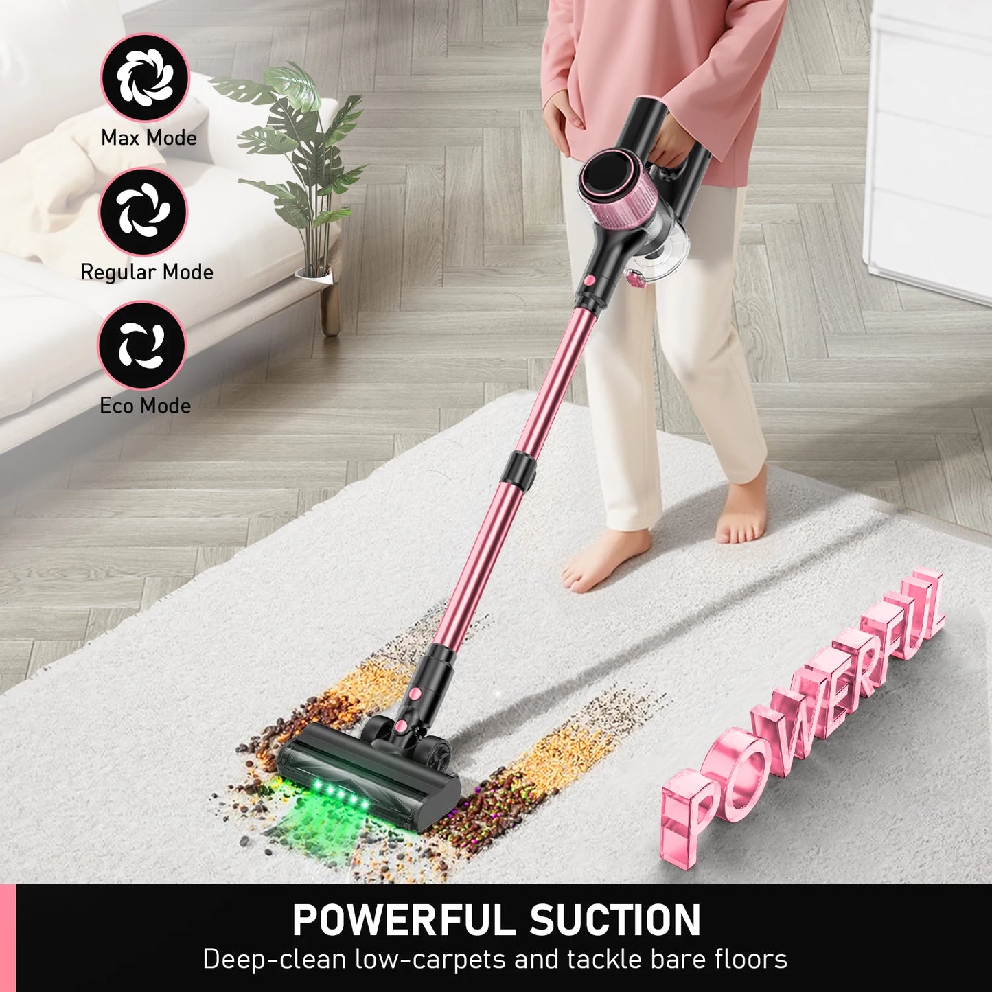 SUXIANGVAC Cordless Vacuum Cleaner 55KPa 8 In 1 Suction