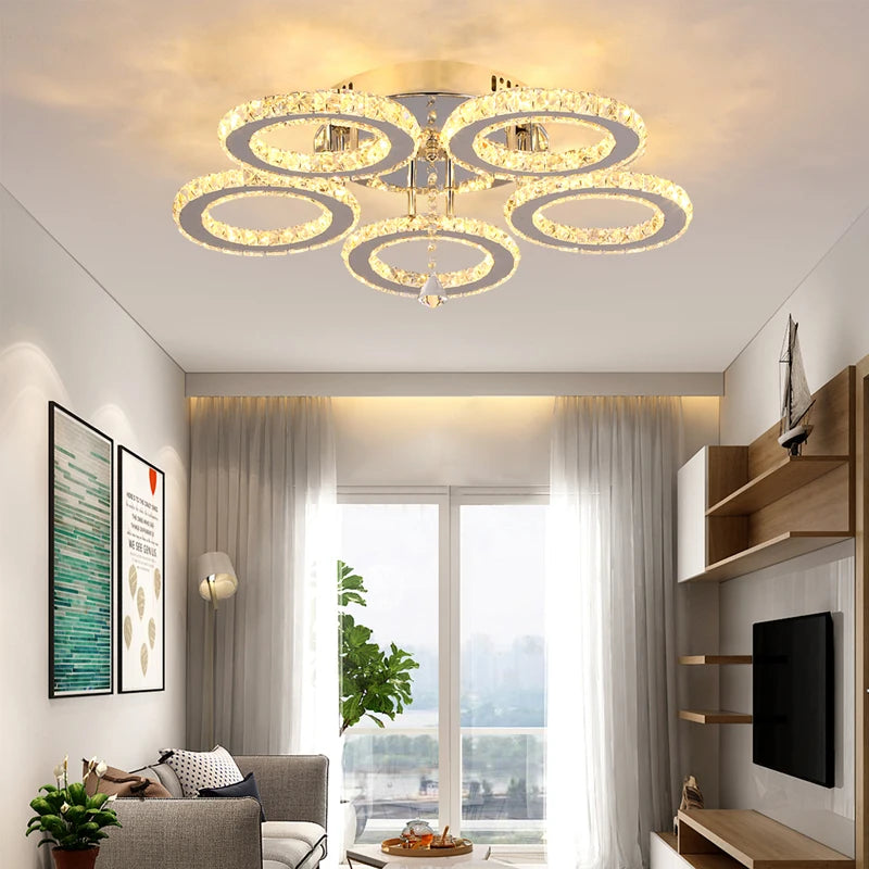 VETRULUS Modern Crystal LED Ceiling Chandelier